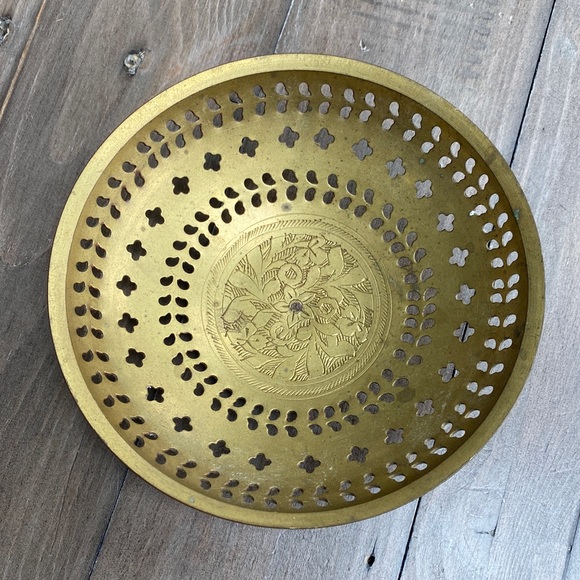 Other - *Vintage* Etched Brass Dish